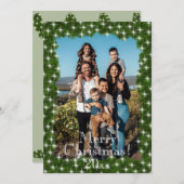 Groene dennen Twinkle Lights Foto gepersonaliseerd Feestdagenkaart (Voorkant / Achterkant)