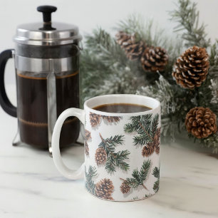 Groene Dennenappel Gezellige Winterkoffie  Koffiemok
