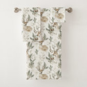 Groene dennenappels herten Kerstmis Bad Handdoek (Insitu)