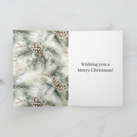 Groene dennenappels Kerstmis Kaart (Binnen)