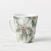 Groene dennenappels Kerstmis Latte Mok (Linkerhoek)