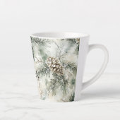 Groene dennenappels Kerstmis Latte Mok (Rechts)