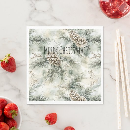 Groene dennenappels Kerstmis Servet (Insitu)