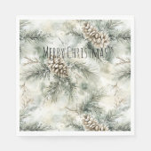 Groene dennenappels Kerstmis Servet (Voorkant)