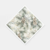 Groene dennenappels Kerstmis Servet (Hoek)