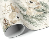Groene dennenappels konijn konijnen Kerstmis Cadeaupapier (Rol Hoek)