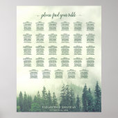 Groene Dennenbomen 29 Tafel Trouw Stoelen Plattegr Poster (Voorkant)