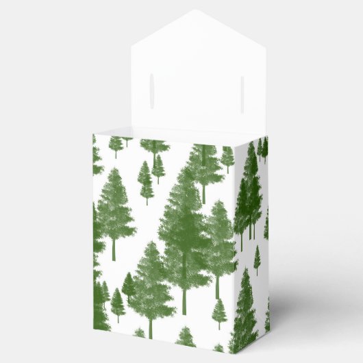 Groene dennenbomen Bos Party Favor Boxen Bedankdoosjes (Geopend)
