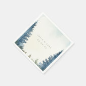 Groene dennenbomen bruiloft servet (Hoek)