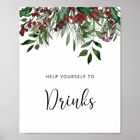 Groene dennenbomen Dranken Poster (Voorkant)