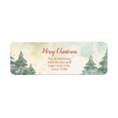 Groene dennenbomen kerstretour adreslabels etiket (Voorkant)