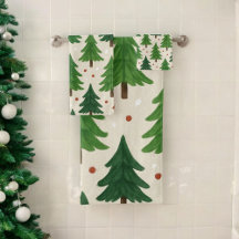 Groene dennenbomen vakantie Waterverf Botanical