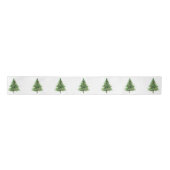 Groene dennenboom kerstballen satijnen lint (Voorkant)