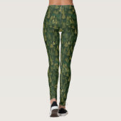 Groene dennenboom patroon leggings (Achterkant)