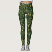 Groene dennenboom patroon leggings (Voorkant)