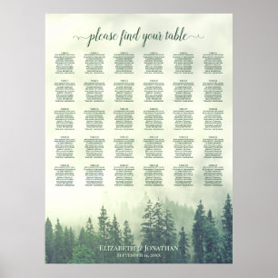 Groene Dennenbos 30 Tafel Trouw Stoelenplattegrond Poster
