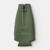 Groene dennenbruiloft flesjeskoeler (Achterkant)