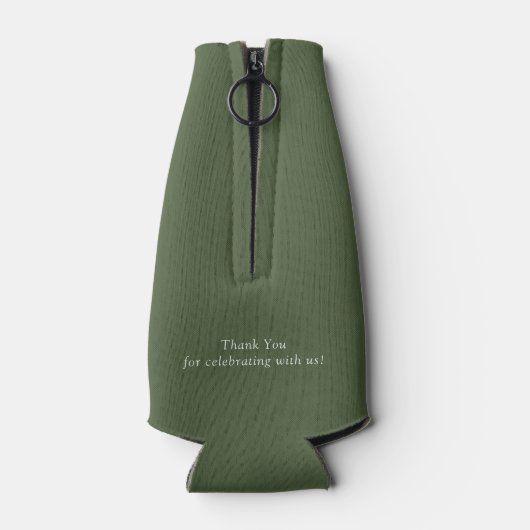 Groene dennenbruiloft flesjeskoeler (Achterkant)