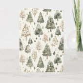 Groene Dennencrème Munt Kerstbomen Kaart (Achterkant)