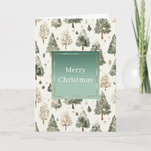 Groene Dennencrème Munt Kerstbomen Kaart