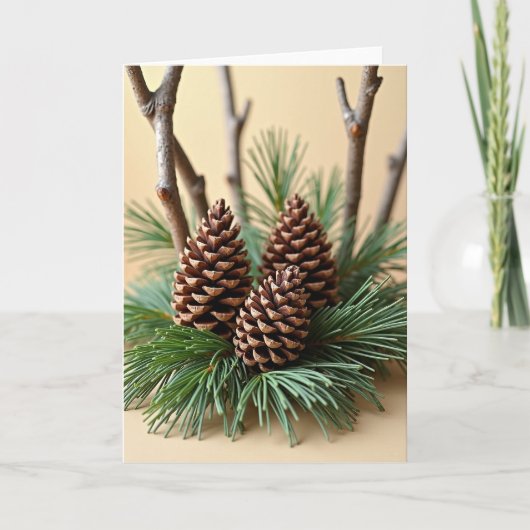 Groene Dennenkegelkaart Kaart (Voorkant)