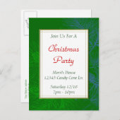 Groene dennenpatroon Custom Christmas Party Briefk Briefkaart (Voorkant / Achterkant)