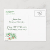 Groene dennenpatroon Custom Christmas Party Briefk Briefkaart (Achterkant)