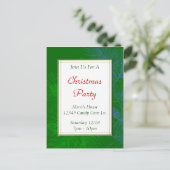 Groene dennenpatroon Custom Christmas Party Briefk Briefkaart (Staand voorkant)