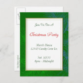 Groene dennenpatroon Custom Christmas Party Briefk Briefkaart (Voorkant / Achterkant)