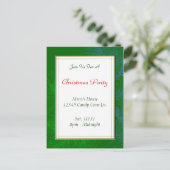 Groene dennenpatroon Custom Christmas Party Briefk Briefkaart (Staand voorkant)