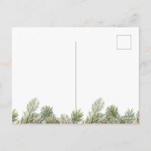 Groene dennentak met kerstversieringen briefkaart (Achterkant)
