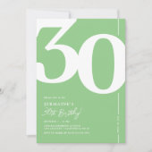 Groene Dertig 30ste Verjaardag Uitnodigingen (Voorkant)