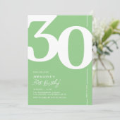 Groene Dertig 30ste Verjaardag Uitnodigingen (Staand voorkant)