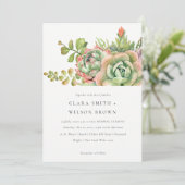 GROENE DESERT SUCCULENT CACTI FOLIAGE BUNCH WEDDIN KAART (Staand voorkant)