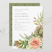 GROENE DESERT SUCCULENT CACTI FOLIAGE COUPLE SHOWE KAART (Voorkant / Achterkant)