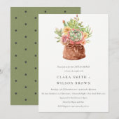 GROENE DESERT SUCCULENT CACTI FOLIAGE COUPLE SHOWE KAART (Voorkant / Achterkant)