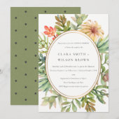 GROENE DESERT SUCCULENT CACTI FOLIAGE COUPLE SHOWE KAART (Voorkant / Achterkant)