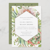 GROENE DESERT SUCCULENT CACTI FOLIAGE COUPLE SHOWE KAART (Voorkant / Achterkant)