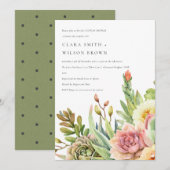 GROENE DESERT SUCCULENT CACTI FOLIAGE COUPLE SHOWE KAART (Voorkant / Achterkant)