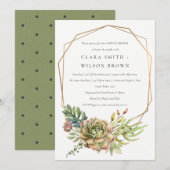 GROENE DESERT SUCCULENT CACTI FOLIAGE COUPLE SHOWE KAART (Voorkant / Achterkant)