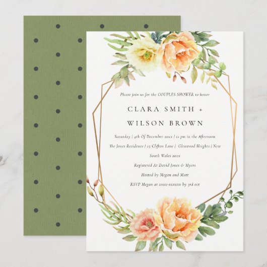 GROENE DESERT SUCCULENT CACTI FOLIAGE COUPLE SHOWE KAART (Voorkant / Achterkant)