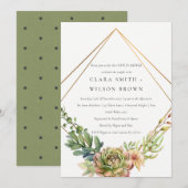 GROENE DESERT SUCCULENT CACTI FOLIAGE COUPLE SHOWE KAART (Voorkant / Achterkant)