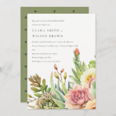 GROENE DESERT SUCCULENT CACTI FOLIAGE VERLOVING KAART (Voorkant / Achterkant)