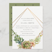 GROENE DESERT SUCCULENT CACTI FOLIAGE VRIJGEZELLEN KAART (Voorkant / Achterkant)