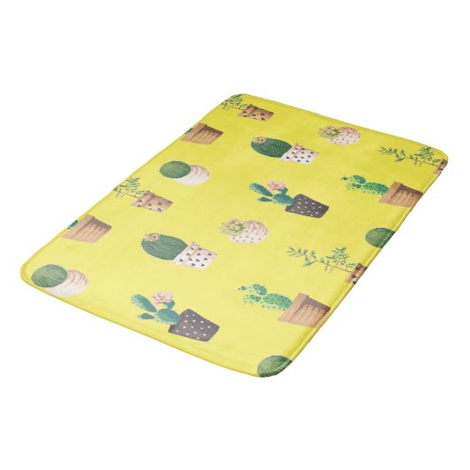 Groene dessert Succulent Cactus in Pots Badmat (Gekanteld)