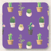 Groene dessert Succulent Cactus in Pots Bier Onderzetter (Voorkant)