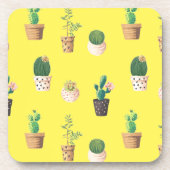 Groene dessert Succulent Cactus in Pots Bier Onderzetter (Voorkant)