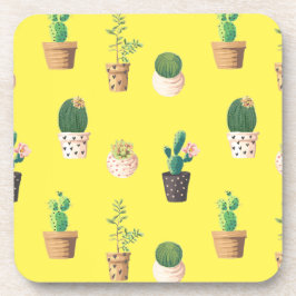 Groene dessert Succulent Cactus in Pots Bier Onderzetter