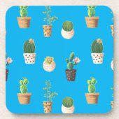 Groene dessert Succulent Cactus in Pots Bier Onderzetter (Voorkant)