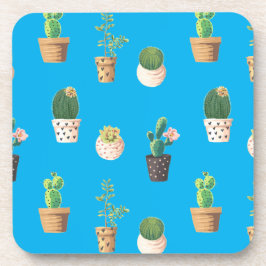 Groene dessert Succulent Cactus in Pots Bier Onderzetter